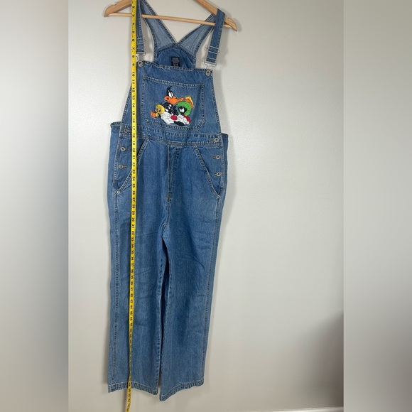 Vintage Warner Bros 1997 Looney Tunes Embroidered Blue Denim Overalls - Picture 15 of 16